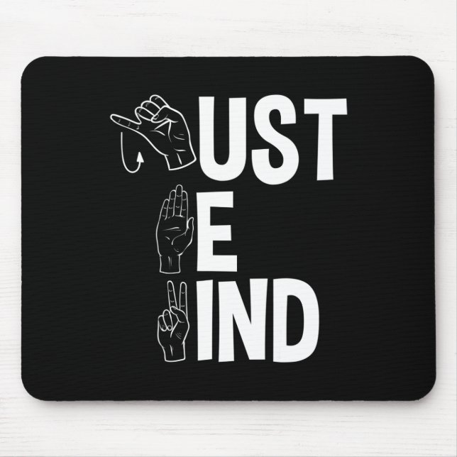 Tapis De Souris ASL Alphabet American Sing Langue ASL Enseignant J (Devant)