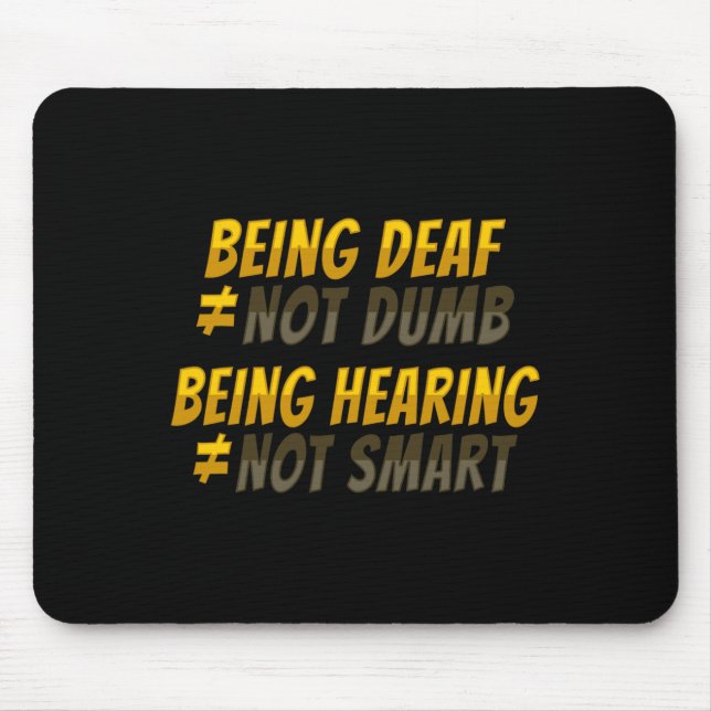 Tapis De Souris Asl Hand Gesture Deaf Hearing Loss Awareness 6  (Devant)
