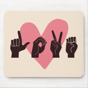 Tapis De Souris ASL Love IV - Saint-Valentin