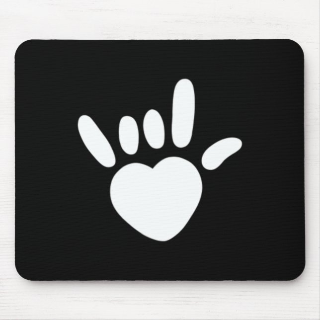 Tapis De Souris ASL Love Sign American Sign Language Deaf Awards (Devant)