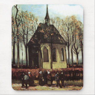 Tapis De Souris Assemblée à l'église, Nuenen par Vincent van Gogh