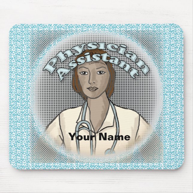Tapis De Souris Assistant de médecin femme noire (Devant)