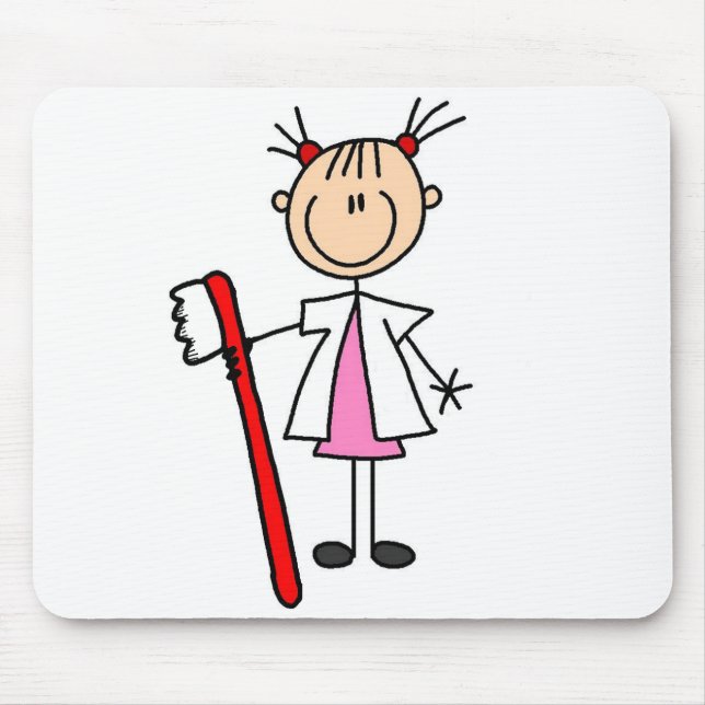 Tapis De Souris Assistant dentaire avec la brosse à dents (Devant)