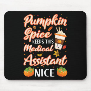 Tapis De Souris Assistant Médicale Citrouille Spice Latautomne aut