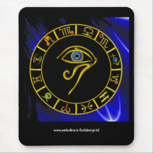 Tapis De Souris ASTRAL HORUS OEIL, BLUE TALISMAN Astrologie Graphi