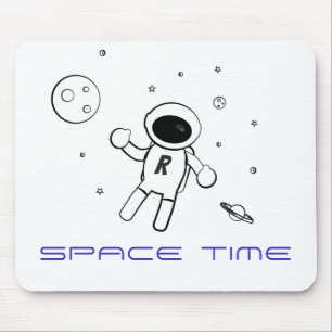Tapis De Souris Astronaut dans l'espace - Sketting Art en noir et 