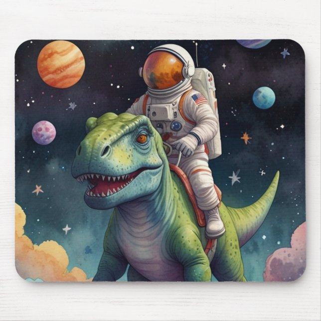 Tapis De Souris Astronaut on Dino in Space (Devant)