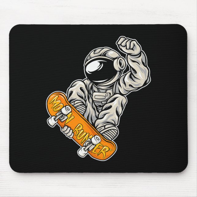 Tapis De Souris Astronaut Skateboarder, Skateboarding Lover, Astro (Devant)
