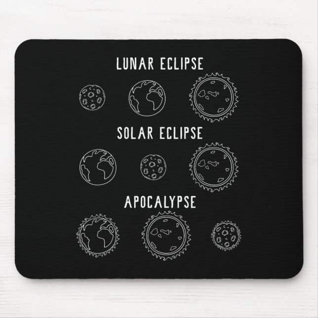 Tapis De Souris Astronomie de l'Apocalypse d'Éclipse solaire lunai (Devant)