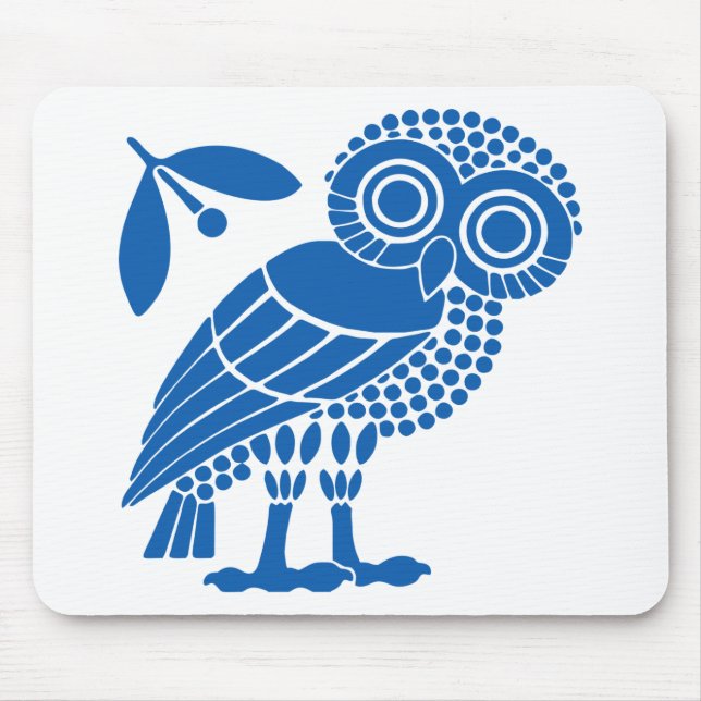 Tapis De Souris Athènes ville municipalité symbole emblème hibou b (Devant)