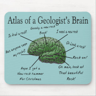 Tapis De Souris Atlas des cadeaux drôles du cerveau d'un géologu