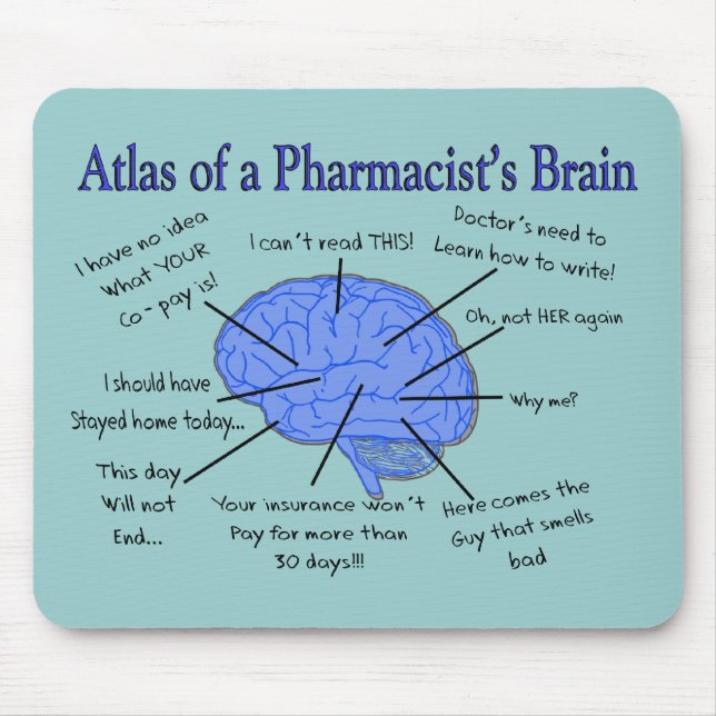 Tapis De Souris Atlas d'un pharmacien Cerveau-Hilare (Devant)