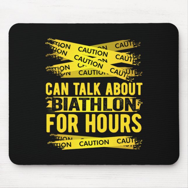 Tapis De Souris Attention Peut Parler De Biathlon Pendant Des Heur (Devant)