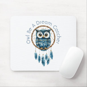 Tapis De Souris Attrape-rêve de la chouette bleue