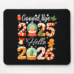 Tapis De Souris Au revoir 2025 Bonjour 2026 Noël Nouvel An Gingemb