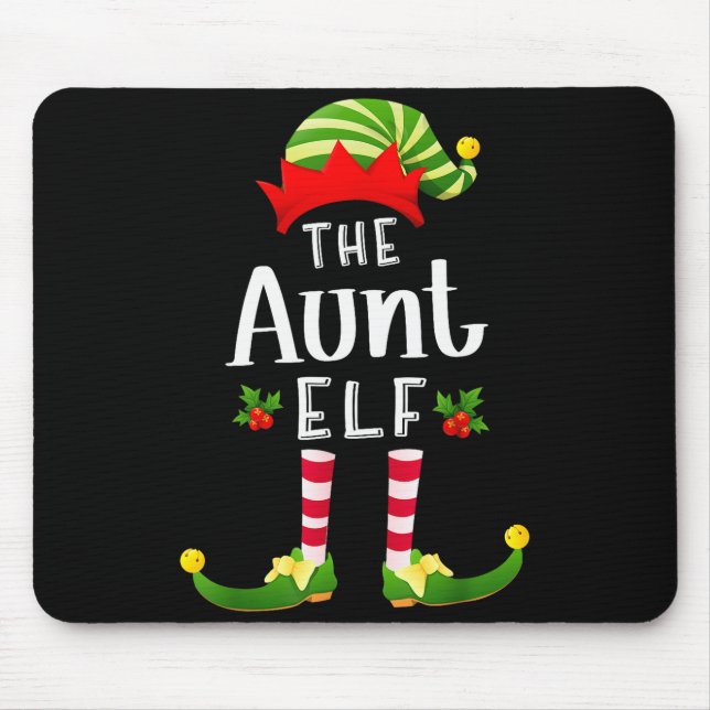 Tapis De Souris Aunt Christmas Elf Matching Pajama X-mas Party  (Devant)