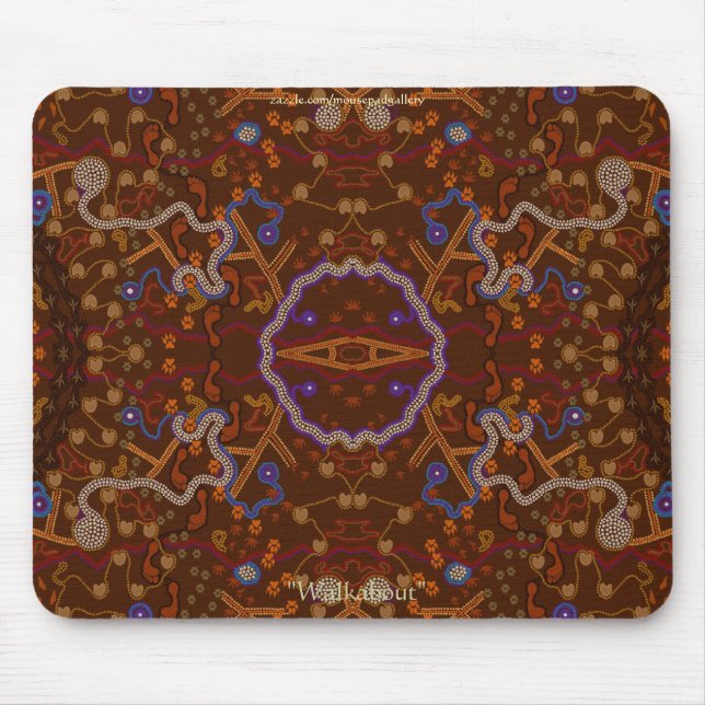 Tapis De Souris Australie Aborigènes marchent avec des traces d'an (Devant)