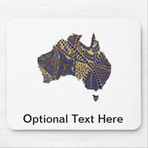 Tapis De Souris Australie Carte Doodle Tan Rouge Bleu