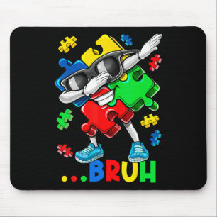 Tapis De Souris Autism Bruh Dabbing Puzzle Pièce Sensibilisation s