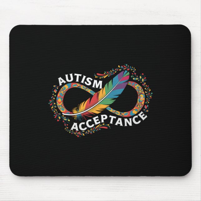 Tapis De Souris Autism Red Instead Infinity Symbol Autistic Accept (Devant)