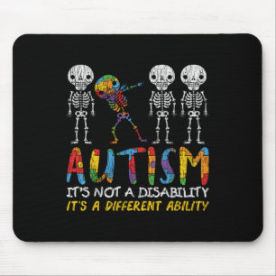 Tapis De Souris Autisme Awerty - Skeleton Dabbing Autistic Kids A