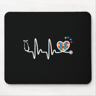 Tapis De Souris Autisme battement de coeur Stethoscope Infirmière