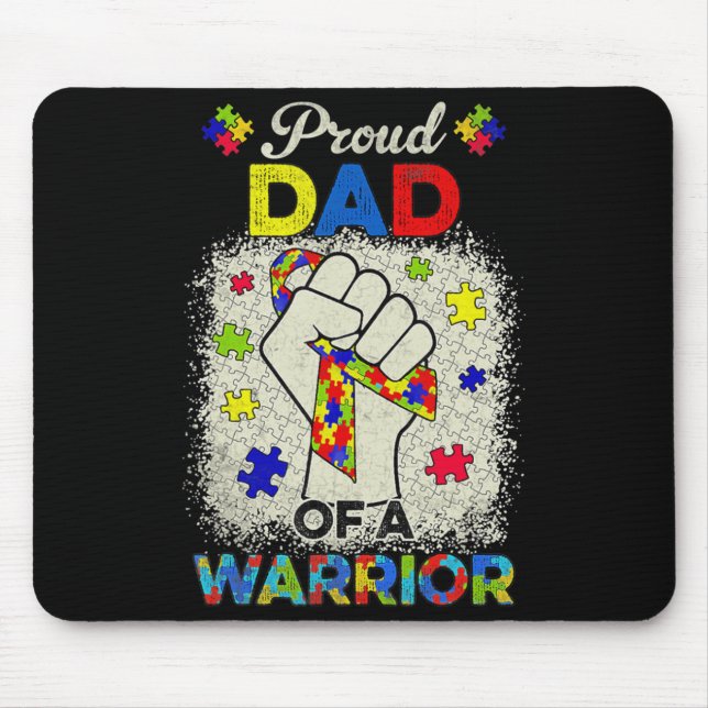 Tapis De Souris Autisme Papa Of Sensibilisation sur l'autisme Guer (Devant)