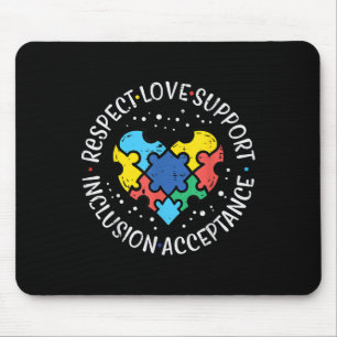Tapis De Souris Autisme Respect Amour Inclusion Acceptation Sensib