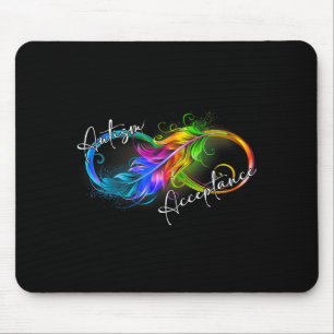 Tapis De Souris Autisme Rouge Au Lieu De Symbole D'infini Acceptat