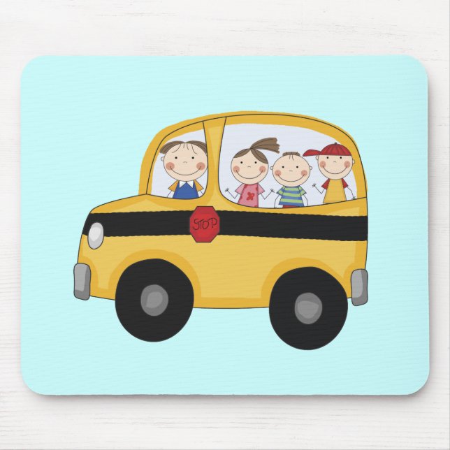 Tapis De Souris Autobus scolaire avec le T-shirts et les cadeaux (Devant)