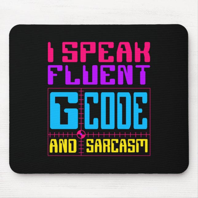 Tapis De Souris Autocollant à code G fluide cnc (Devant)