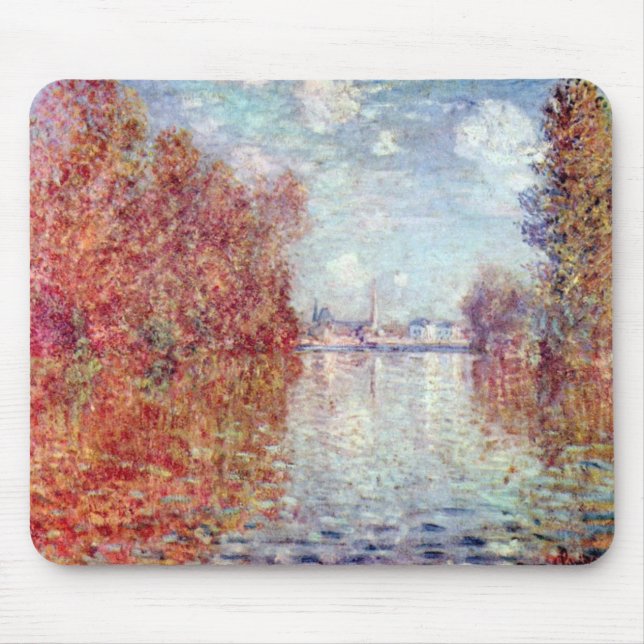 Tapis De Souris Automne à Argenteuil par Claude Monet (Devant)