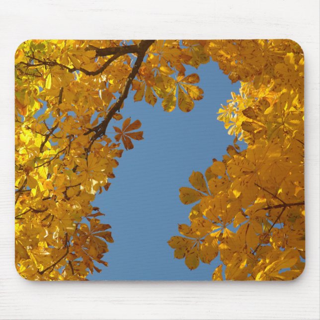 Tapis De Souris Automne Tombant Feuille châtaigne (Devant)