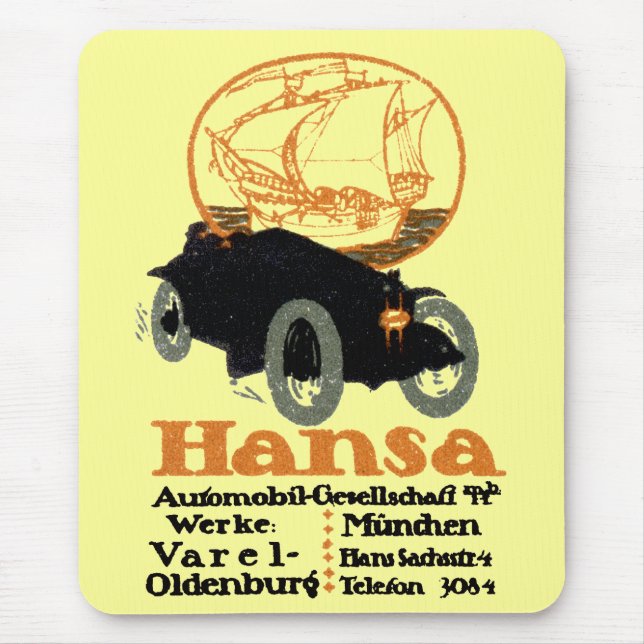 Tapis De Souris Automobile Hansa 1914 (Devant)