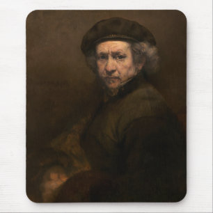 Tapis De Souris Autoportrait de Rembrandt : Peintre de l'Âge d'or 