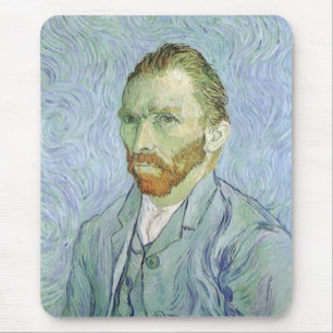 Tapis De Souris Autoportrait en bleu par Vincent van Gogh