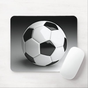 Tapis de souris avec ballon de football noir et bl