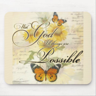 Tapis De Souris Avec Dieu tournesols et papillon  
