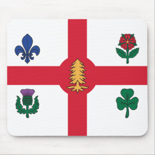 Tapis de souris avec drapeau de Montréal, Canada