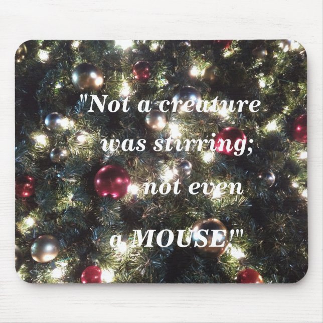 Tapis de souris avec humour de Noël. (Devant)