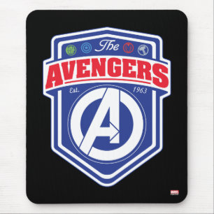 Tapis De Souris Avengers   Badge Rétro Bouclier Avengers