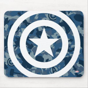 Tapis De Souris Avengers   Captain America motif camouflage bleu