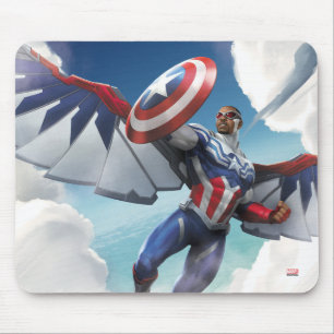 Tapis De Souris Avengers   Captain America Sam Wilson en vol