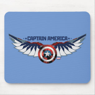 Tapis De Souris Avengers   Captain America Shield avec ailes