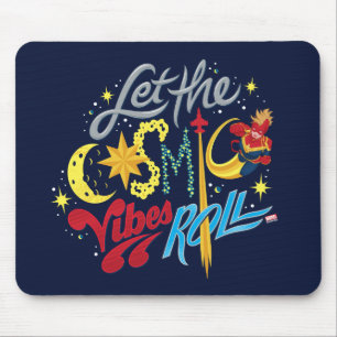 Tapis De Souris Avengers Captain Marvel Cosmic Vibes Typographie