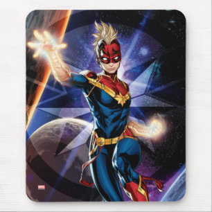 Tapis De Souris Avengers   Captain Marvel volant dans l'espace