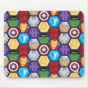 Tapis De Souris Avengers Caractère Visages & Logos Badge