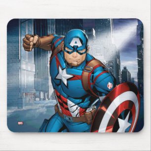 Tapis De Souris Avengers Classiques Captain America Court en Ava