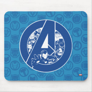Tapis De Souris Avengers Classiques logo Avengers Outlines In