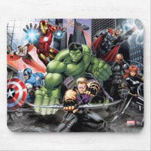 Tapis De Souris Avengers défendent la ville